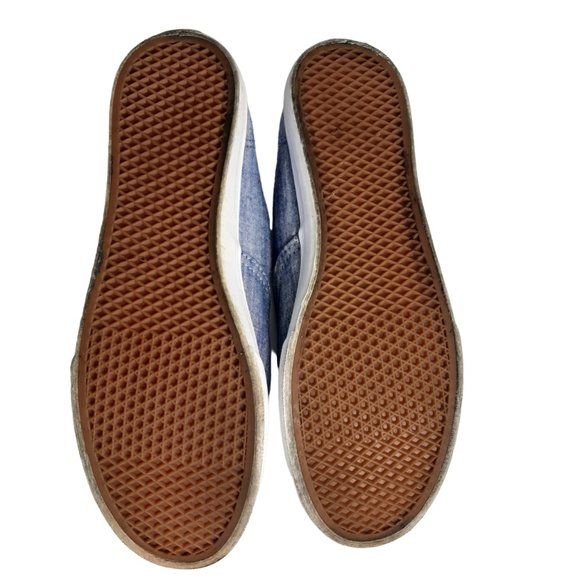 Vans Authentic Unisex Canvas Lace Up Low Top Floral Chambray Blue Size 7 - Picture 10 of 11